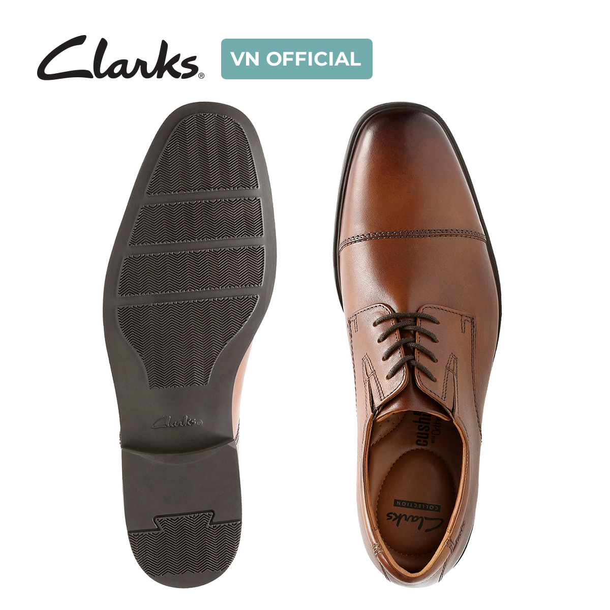 Giày Tây Da Nam Clarks - Tilden Cap