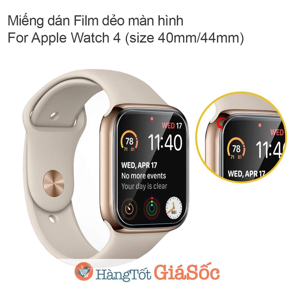 Miếng dán Film cho màn hình Apple Watch serial 4 (Size 40mm, 44mm, hangtotgiasoc)