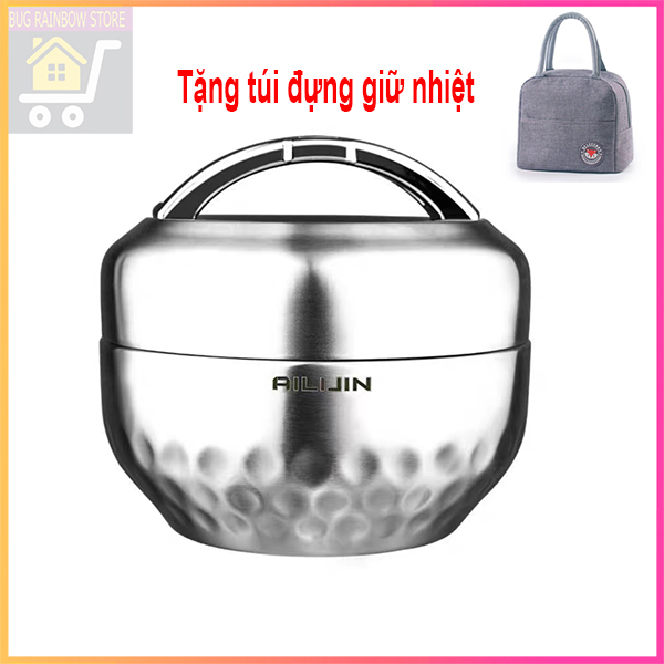[Tặng túi giữ nhiệt ] Cà men đựng cơm, cặp lồng đựng cơm giữ nhiệt inox 304.