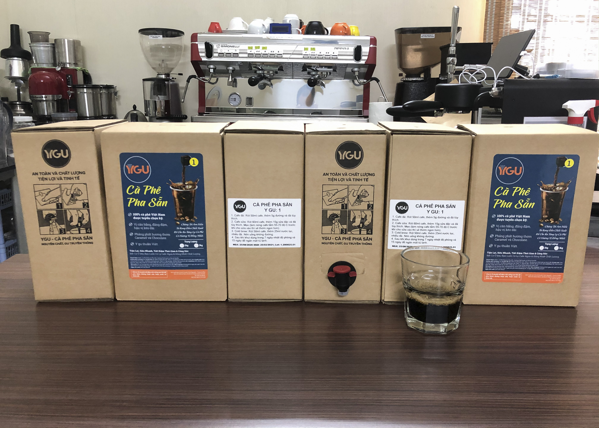 Cà phê pha sẵn Cold brew - YGU 100% Robusta đắng đậm- hộp 3 Kg.