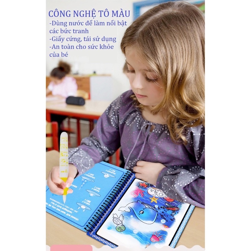 Tranh tô màu nước ma thuật - Tự xóa