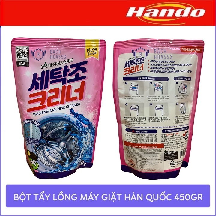 Gói bột tẩy vệ sinh lồng máy giặt Sandokkaebi Hando 450g HD97