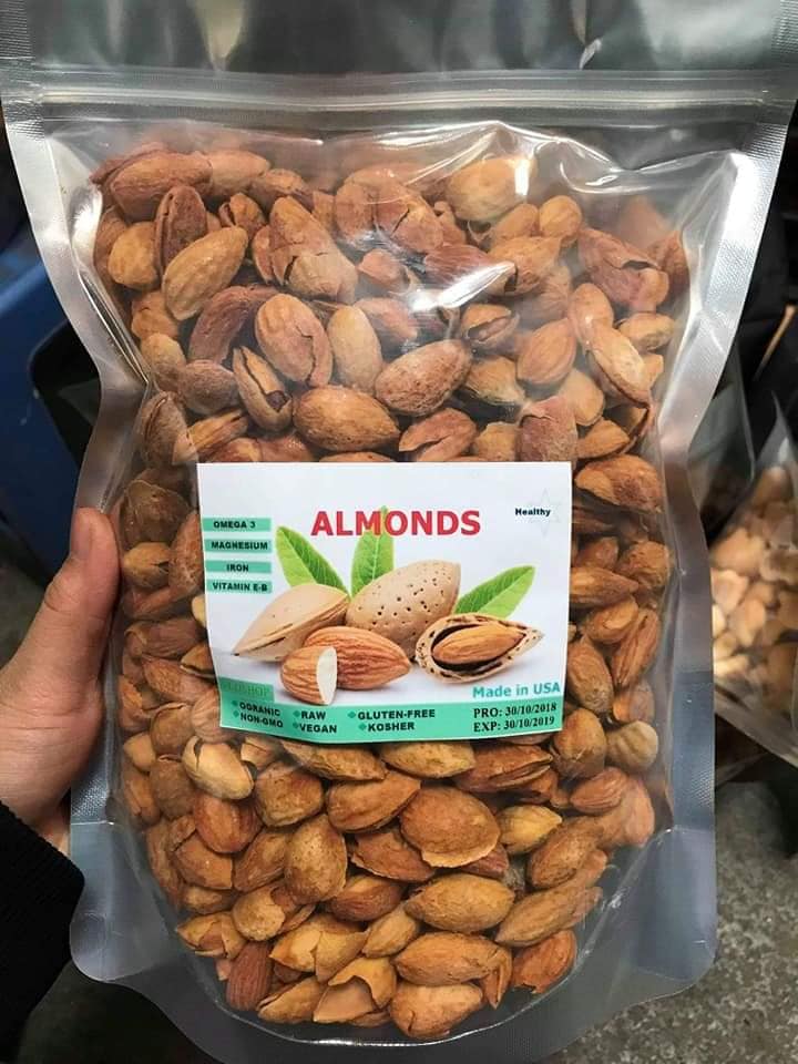 500g hạt hạnh nhân mỏng vỏ rang bơ
