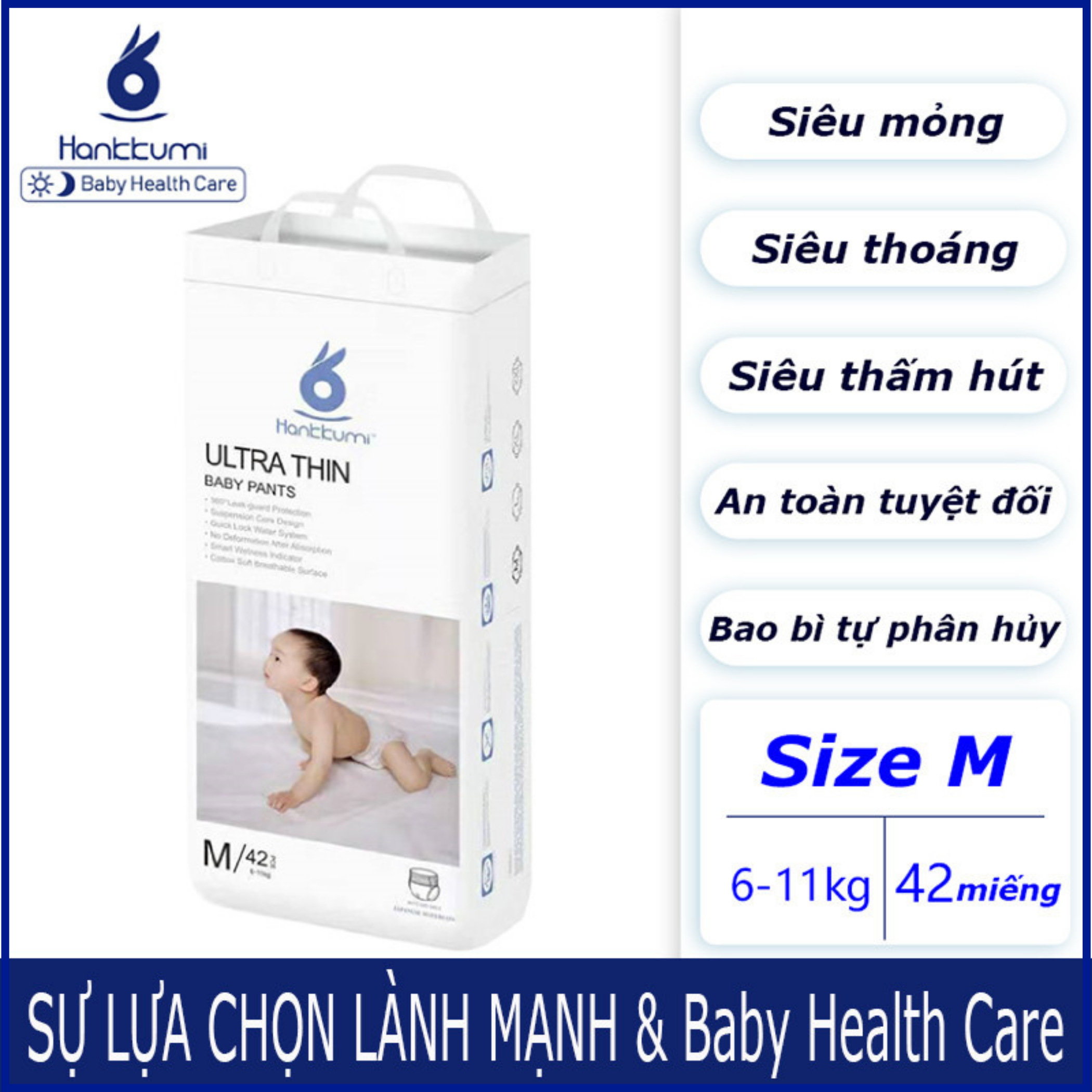 [Voucher 50%+FREESHIP] Tã Bỉm Quần Dán Cao Cấp Hankkumi Tã Dán Sơ Sinh Cho Bé Trẻ Em Đủ Size S/M/L/XL/XXL Newborn Nội Địa