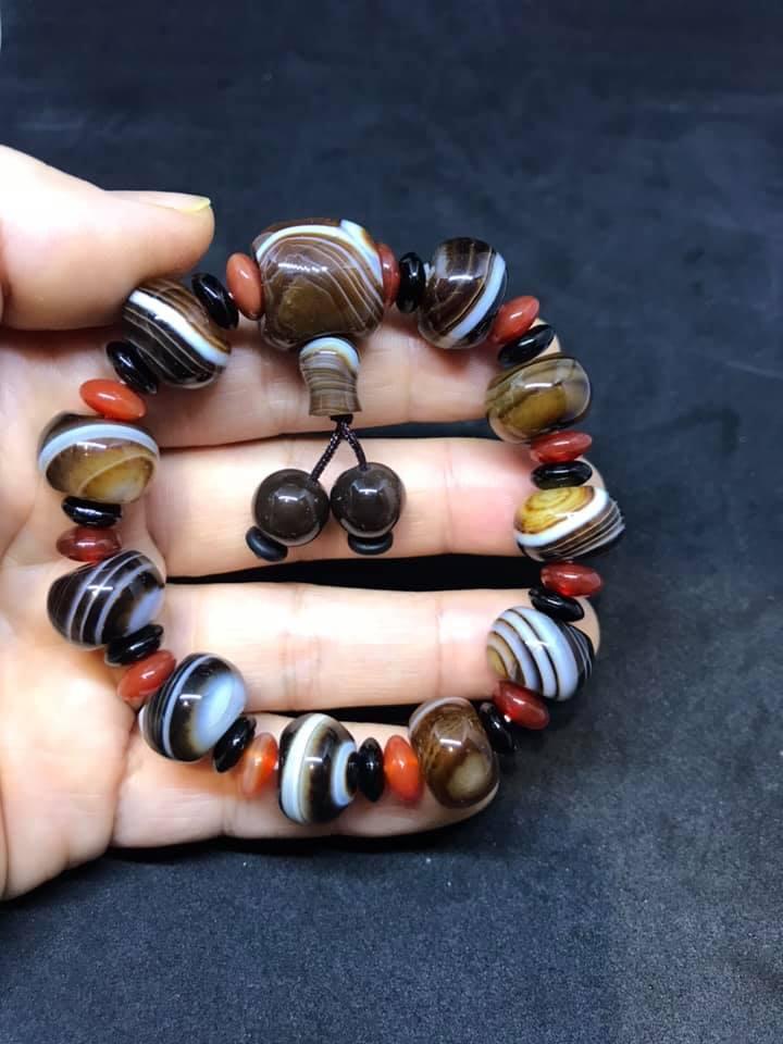 [HCM]VÒNG TAY MÃ NÃO VÂN TRẮNG 14LY MIX KIỂU
