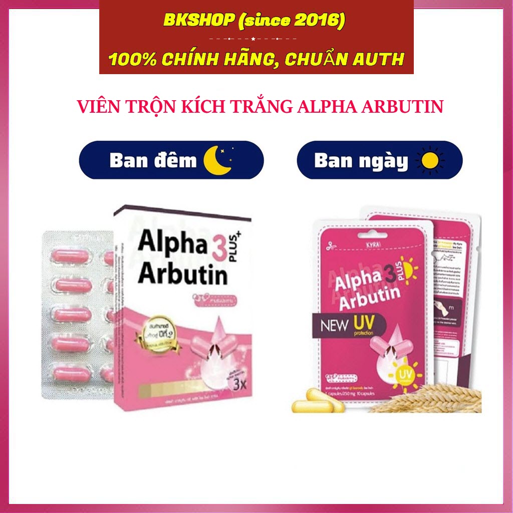 [Thái Lan] Viên Kích Trắng Alpha Arbutin 3 Plus Ngày - Đêm