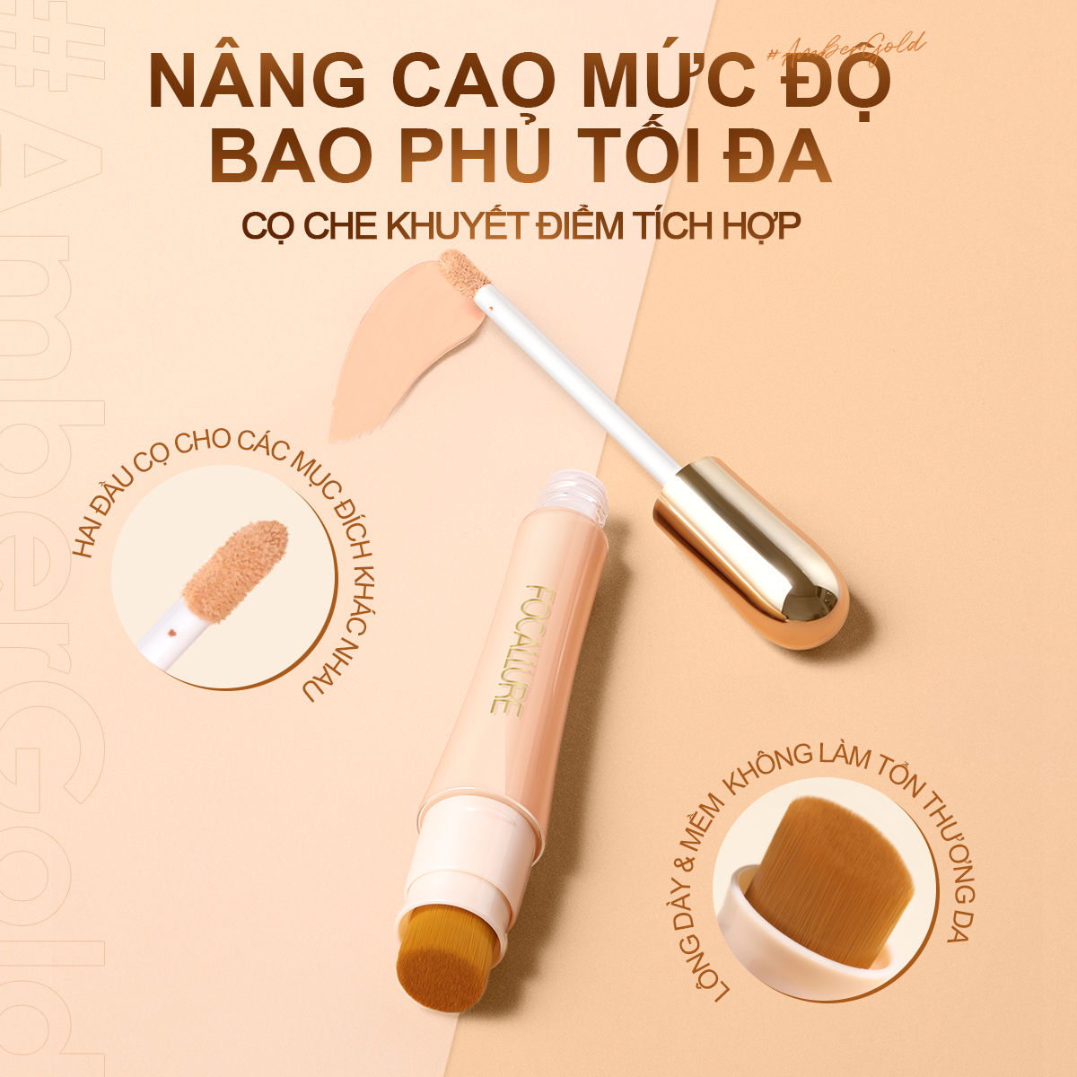 Kem Che Khuyết Điểm FOCALLURE Trọng Lượng Nhẹ Chống Thấm Nước 8g