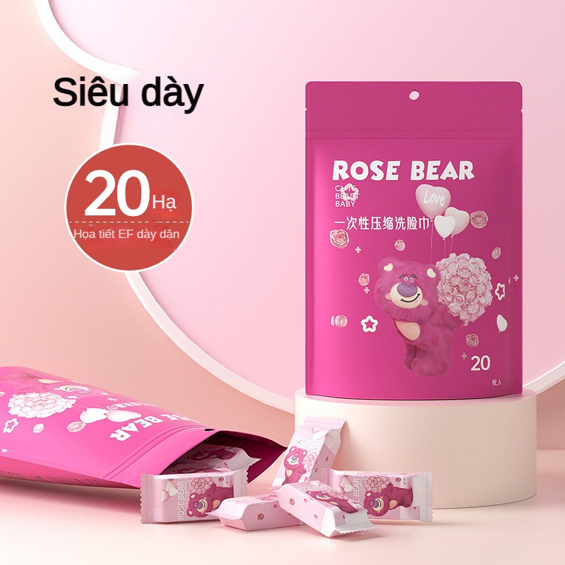 (HCM) Bịch 20 khăn giấy nén gấᴜ dâu dễ thương