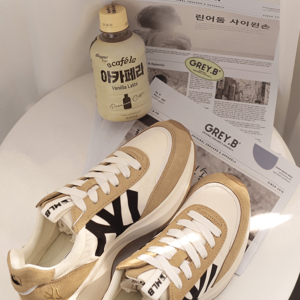Giày Sneaker MLB Jogger New York Yankess yellow and white ( Full box)