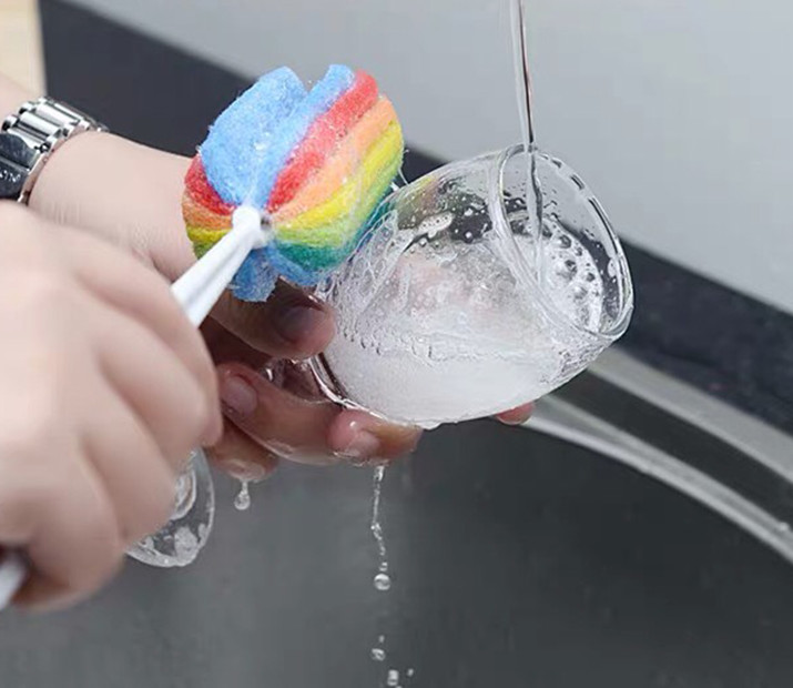 CÂY CỌ RỬA CỐC CHÉN BÌNH SỮA CỌ LY ( XỐP 7 MÀU)