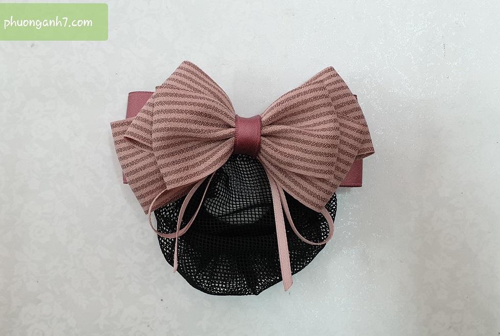 Cặp tóc nơ nữ tính handmade có búi lưới