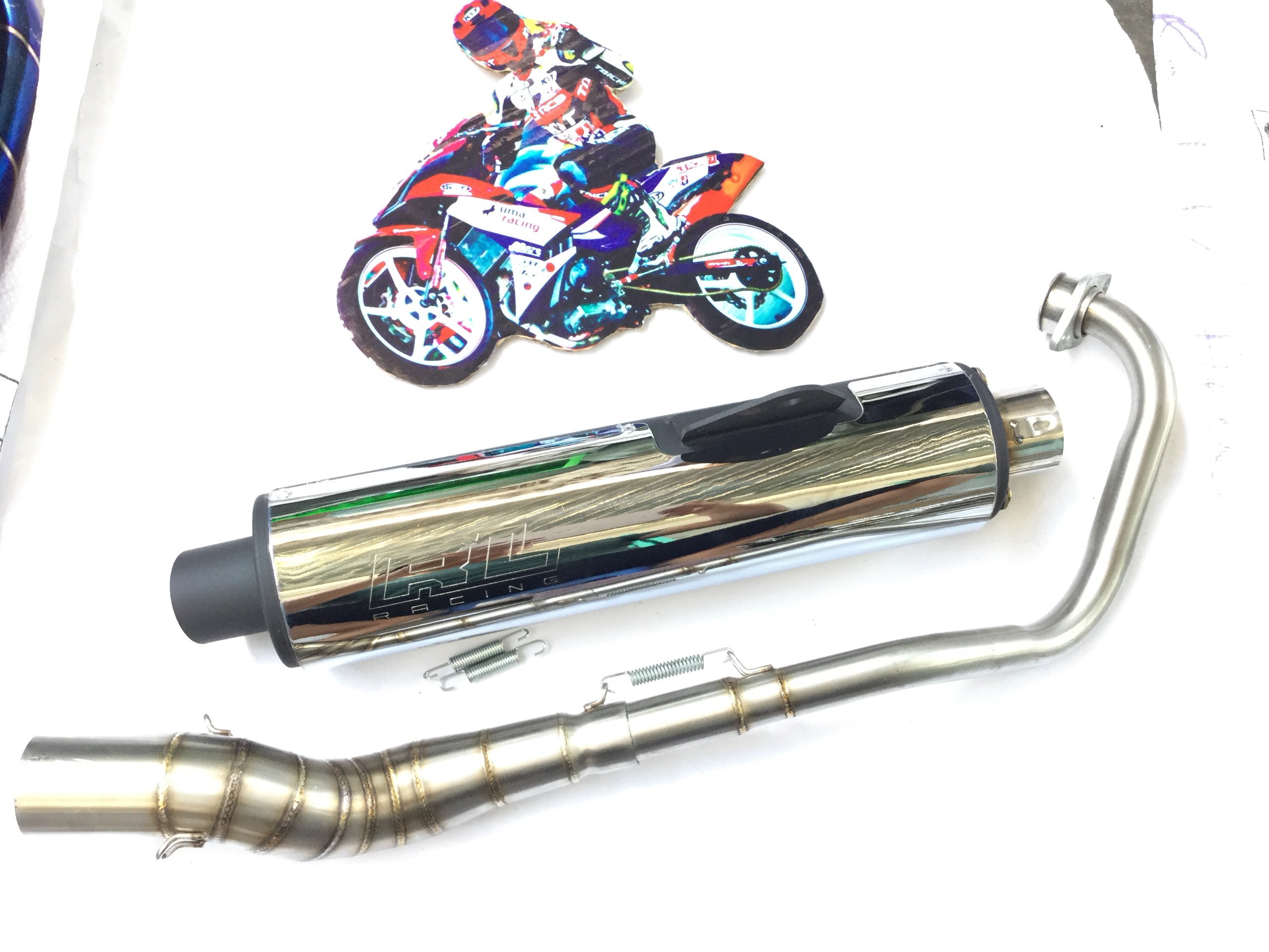 Lon Pô CBR RepLeo Đầu inox 304 - Cổ Cong Xịn  inox 304 Exciter 150 ,,,,,,,,,