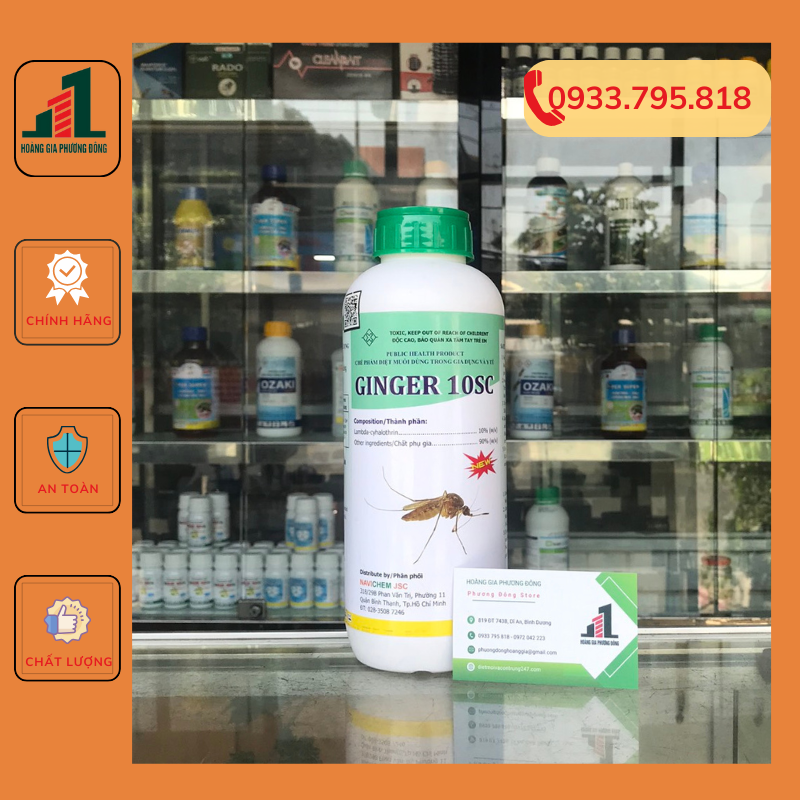Thuốc diệt muỗi và côn trùng giá rẻ Ginger 10SC - Chai 1 lít