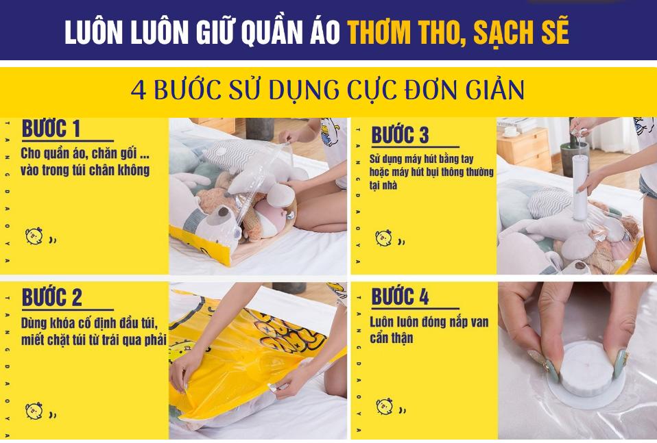 Euro Quality - Túi hút chân không TANGDAOYA (Combo tiêu chuẩn 10 túi + máy hút chân không bằng tay)