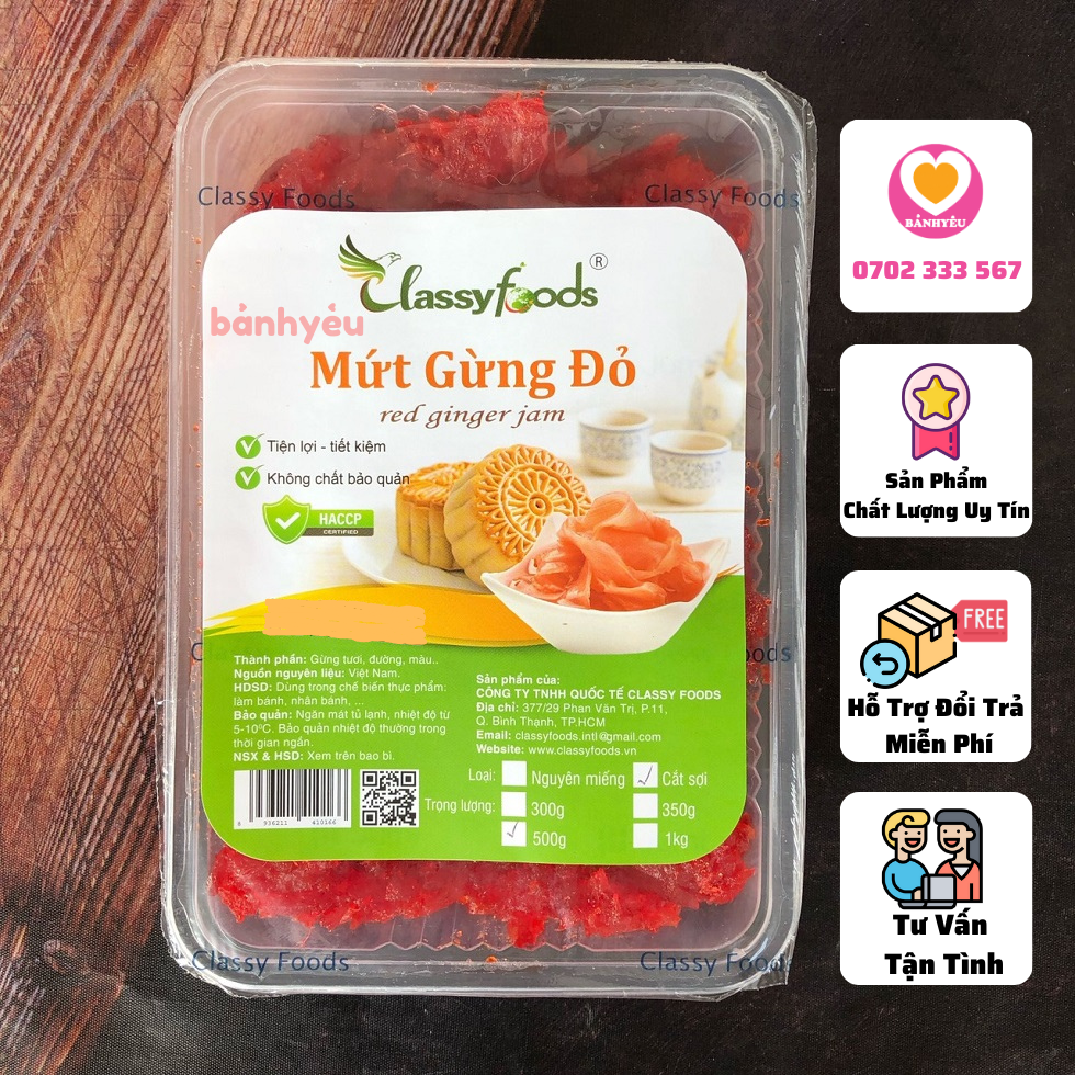 Mứt gừng đỏ làm bánh trung thu