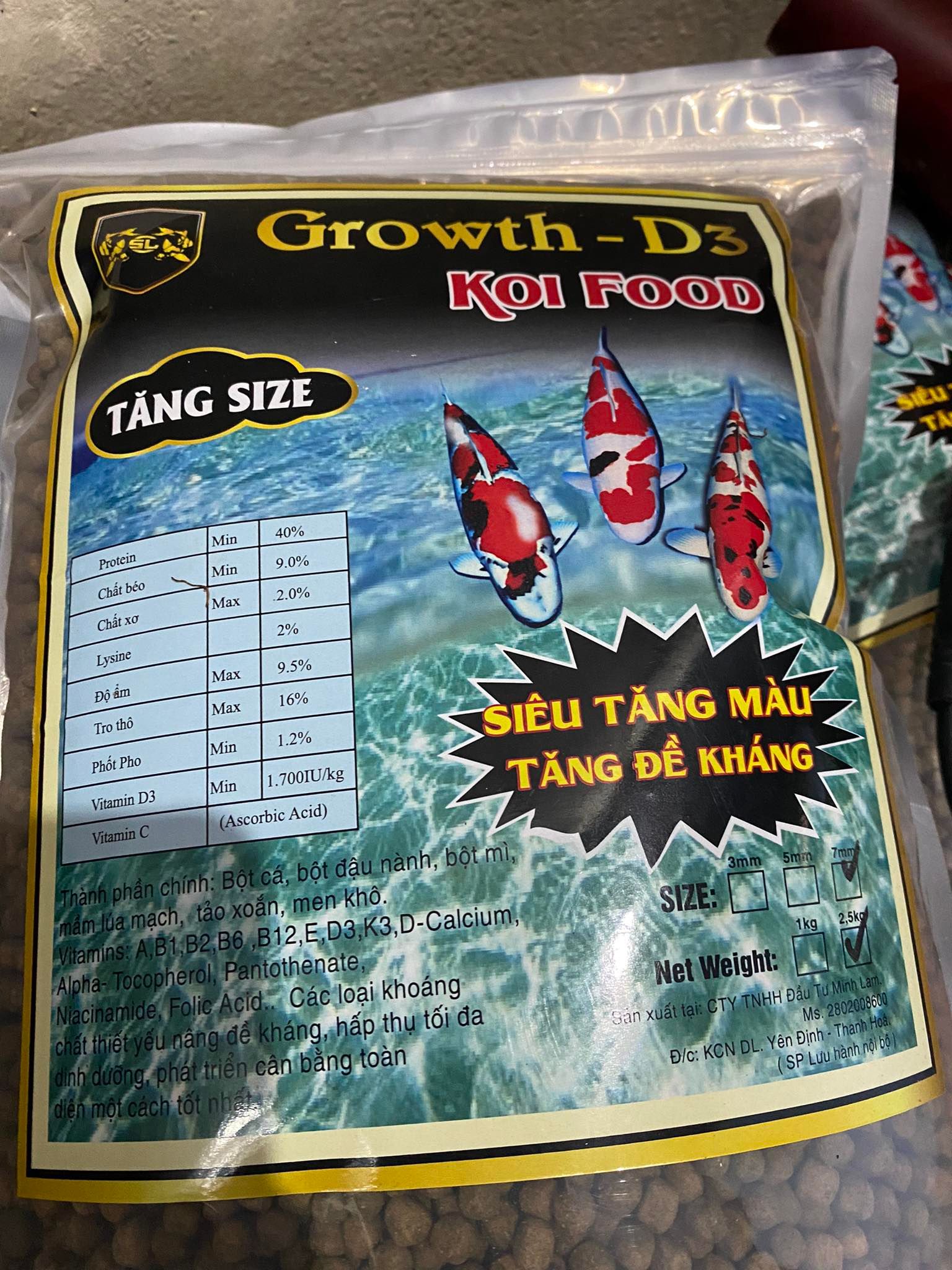 Cám cá Koi Growth-D3