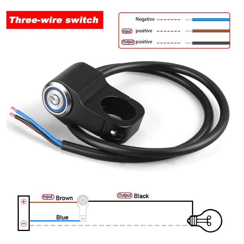 Công Tắc Led Q4 Gắn Ghi Đông Xe Máy [ 1 Chiếc ]
