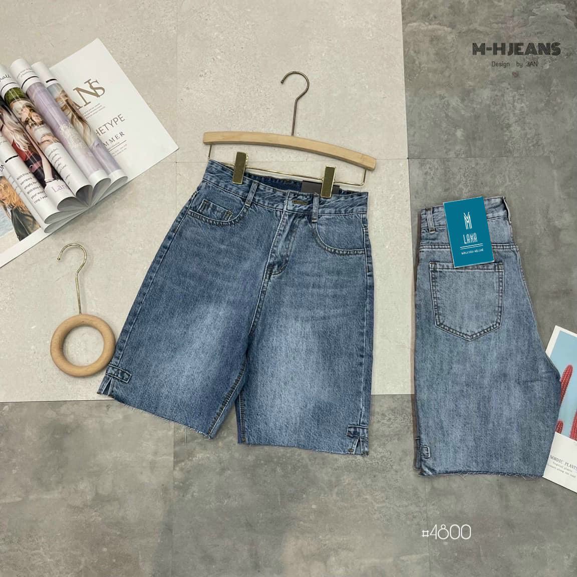 Quần short ngố jean nữ kiểu rách xinh xắn-jt