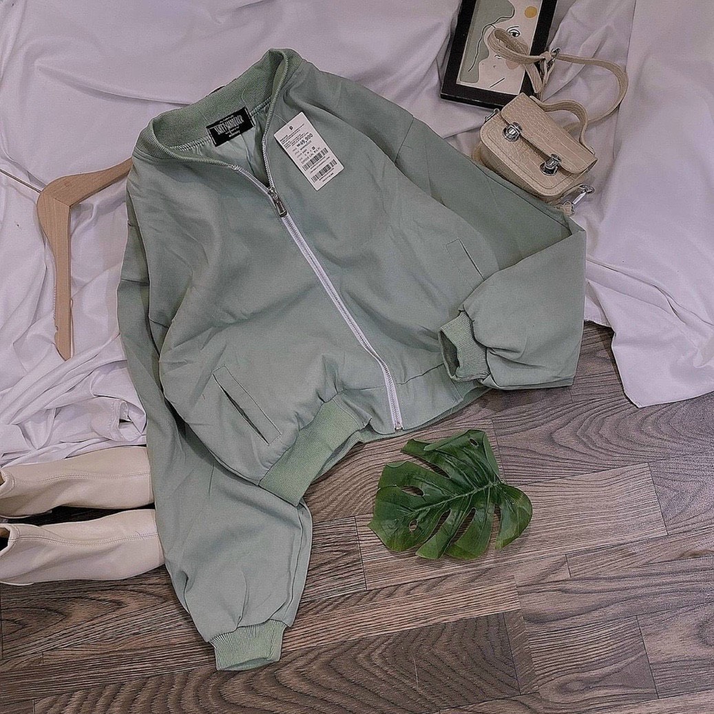 Aó khoác da lộn 2 lớp kiểu bomber cực hót về lại hàng
