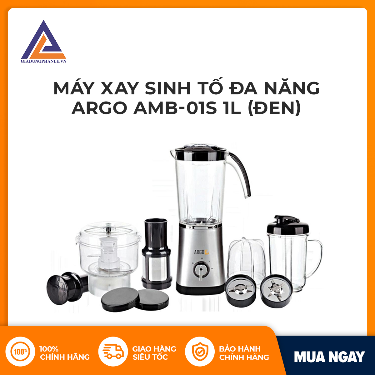 Máy xay sinh tố đa năng Argo AMB-01S 1L Đen