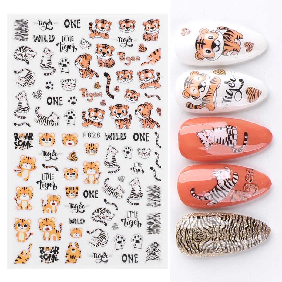 Sticker mẫu bé hổ 2022 hình dán móng tay sieuthinail - st25