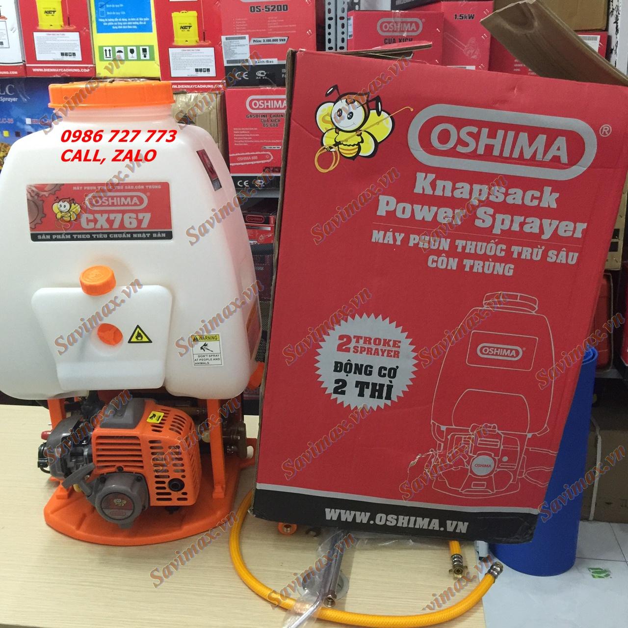 Bình xịt Oshima CX 767, máy phun 25 lít chạy xăng