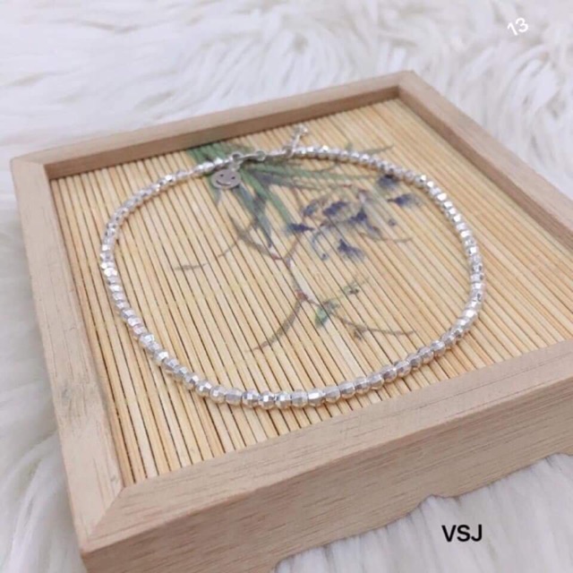LẮC CHÂN BI PHAY SÁNG ĐẸP BẠC TA 925