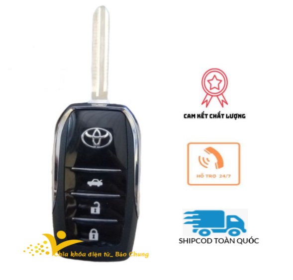 Vỏ chìa khóa Vios đời năm 2019- 2022 có nút mở cốp