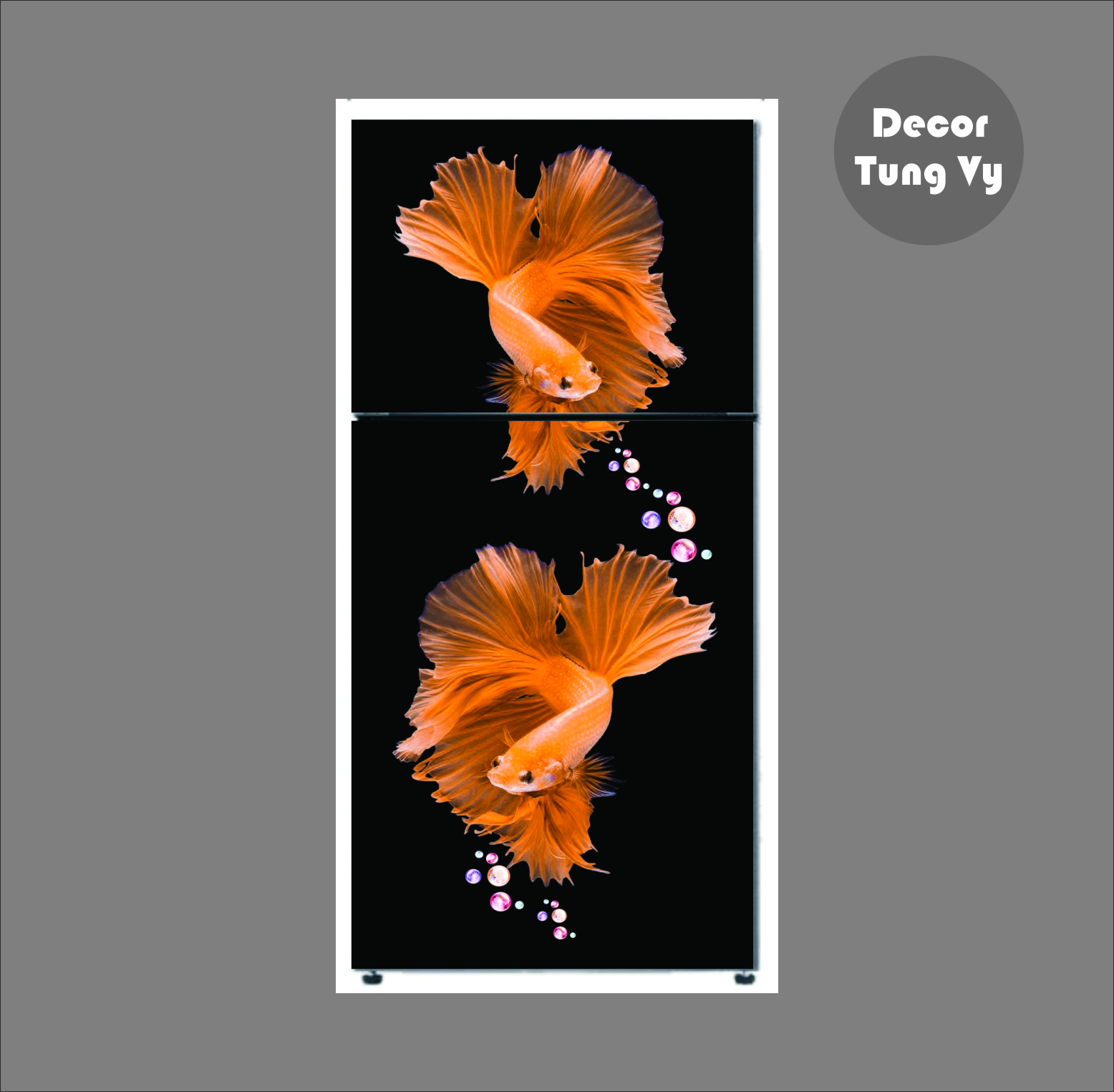 Decal dán tủ lạnh - máy giặt -  dán kính - dán tường ( TRANH CÁ  PHIONG THỦY TÀI LỘC )