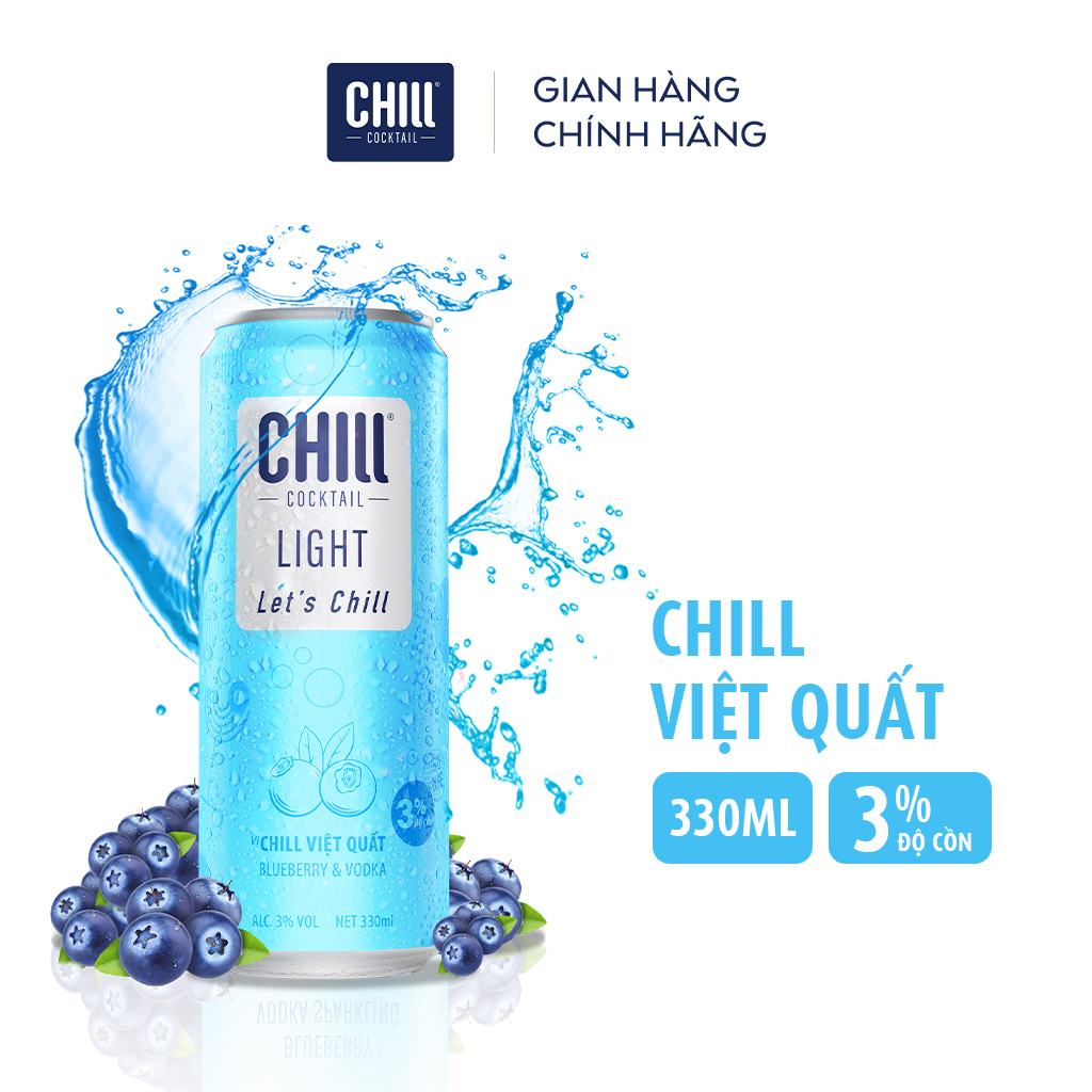 Thùng 12 lon Chill Cocktail mix vị 320ml/lon (độ cồn 3%)
