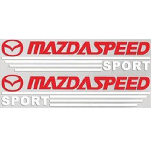Tem dán gương chiếu hậu ô tô MAZDA SPEED (Đỏ Trắng) - Decal Mirror