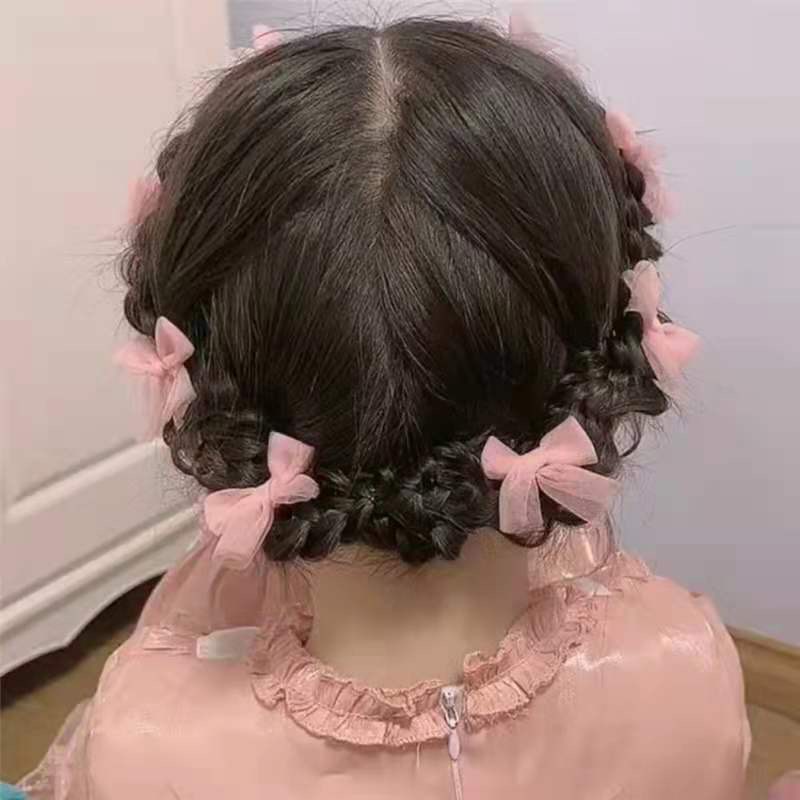 Kẹp tóc cào tóc vải voan hoa Hồng màu pastel nhẹ nhàng nàng thơ