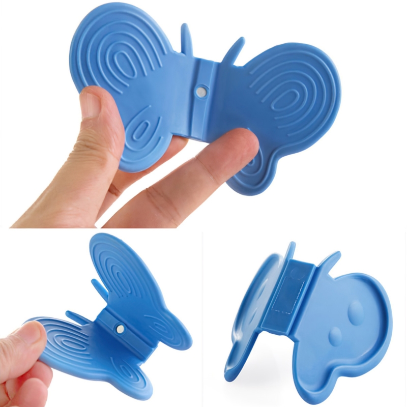 Non-slip & heat insulation butterfly-shaped silicone dish clamp