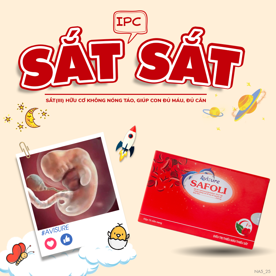 Thuốc sắt hữu cơ cho bà bầu Avisure Safoli
