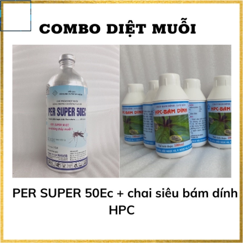 Combo chai nhôm PER SUPER 50EC (1lít) + Bám dính (100ml) .