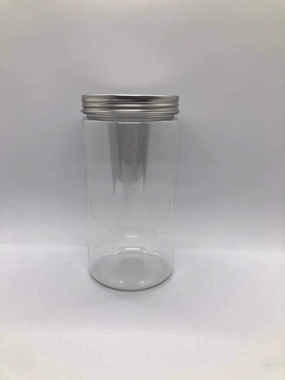 Hũ nhựa nắp nhôm 1000ml đẹp (set 5 hũ), lọ đựng gia vị, đồ khô, hạt, bột