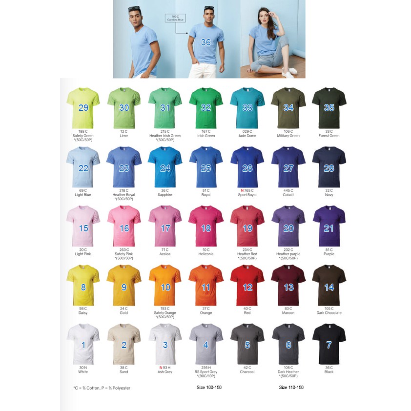 [ÁO THUN MỸ] COMBO 5 áo Gildan Premium cotton 36 màu [MÃ 76000]