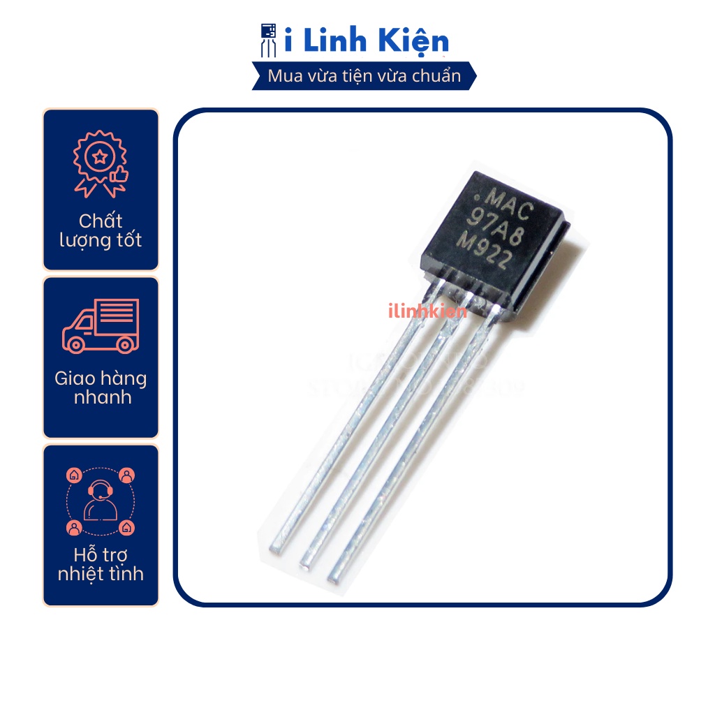 Triac mac97a8 0.8a 600v chân cắm chất lượng tốt túi 10 con