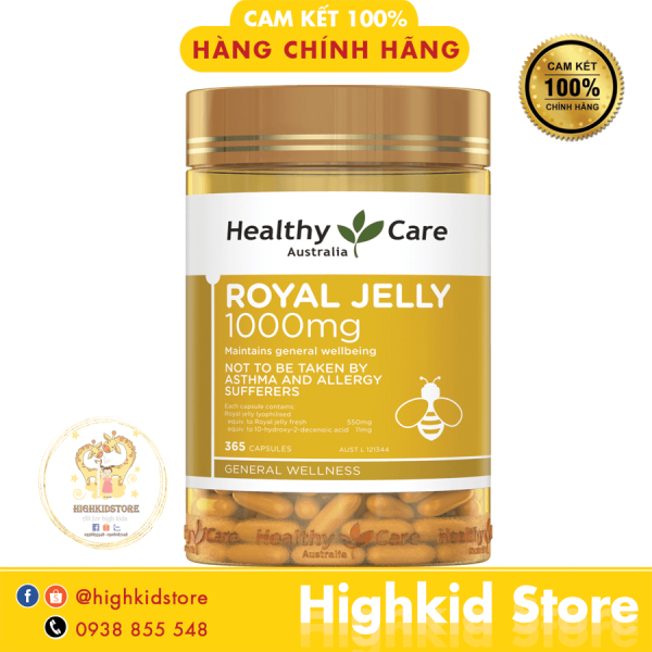 Sữa Ong Chúa Healthy Care Royal Jelly 1000mg - Úc chính hãng