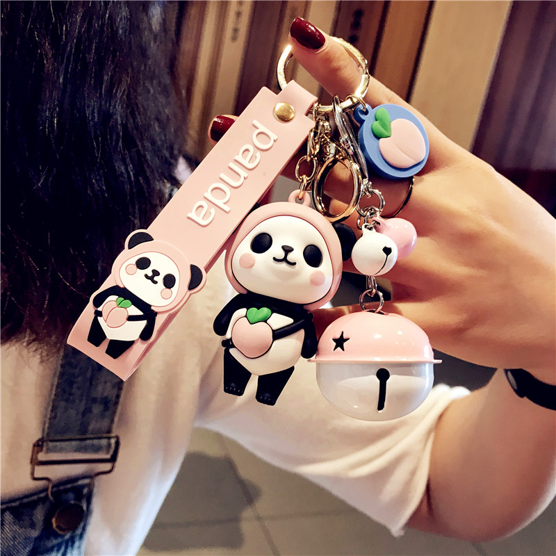 Móc khóa Gấu Trúc - 4 Màu + Chuông