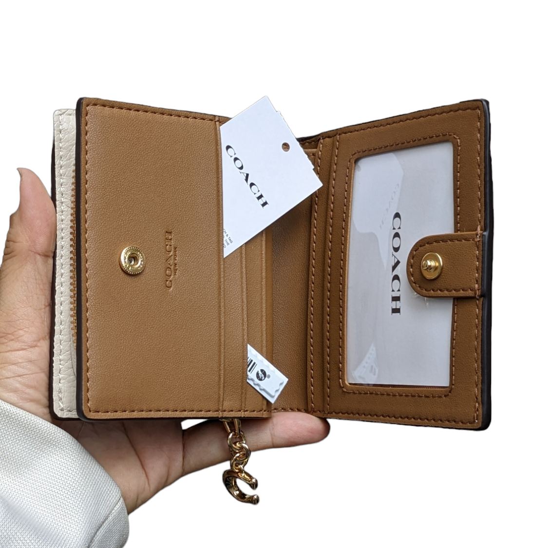 VÍ COACH C2862 SNAP WALLET MÀU TRẮNG