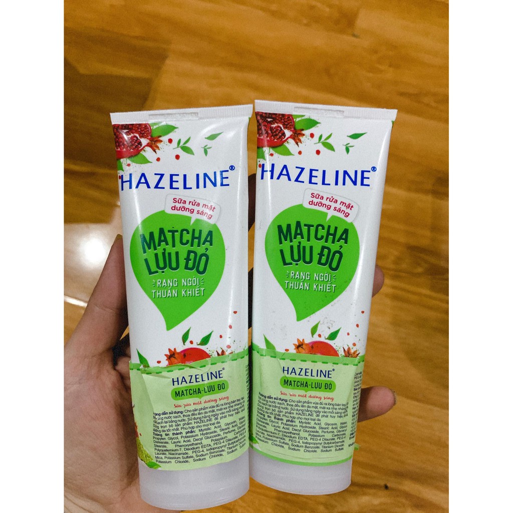 2 tuýp sữa rửa mặt hazaline 80g