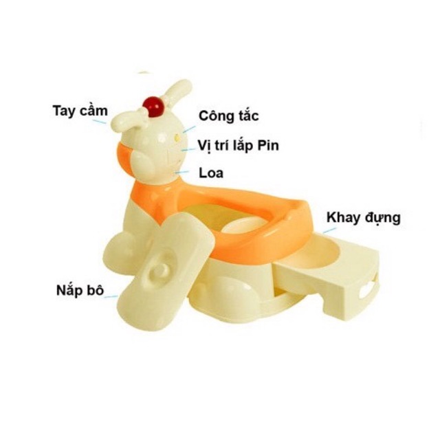 Bô vệ sinh thỏ có nhạc cho bé