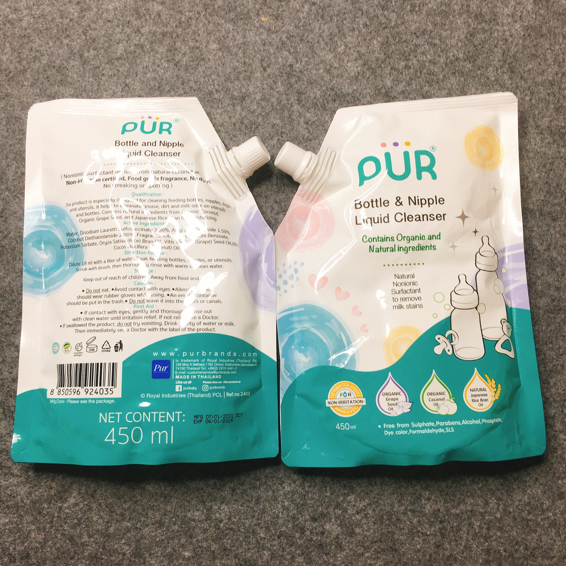 NƯỚC RỮA BÌNH SỮA PUR - Túi 450ml