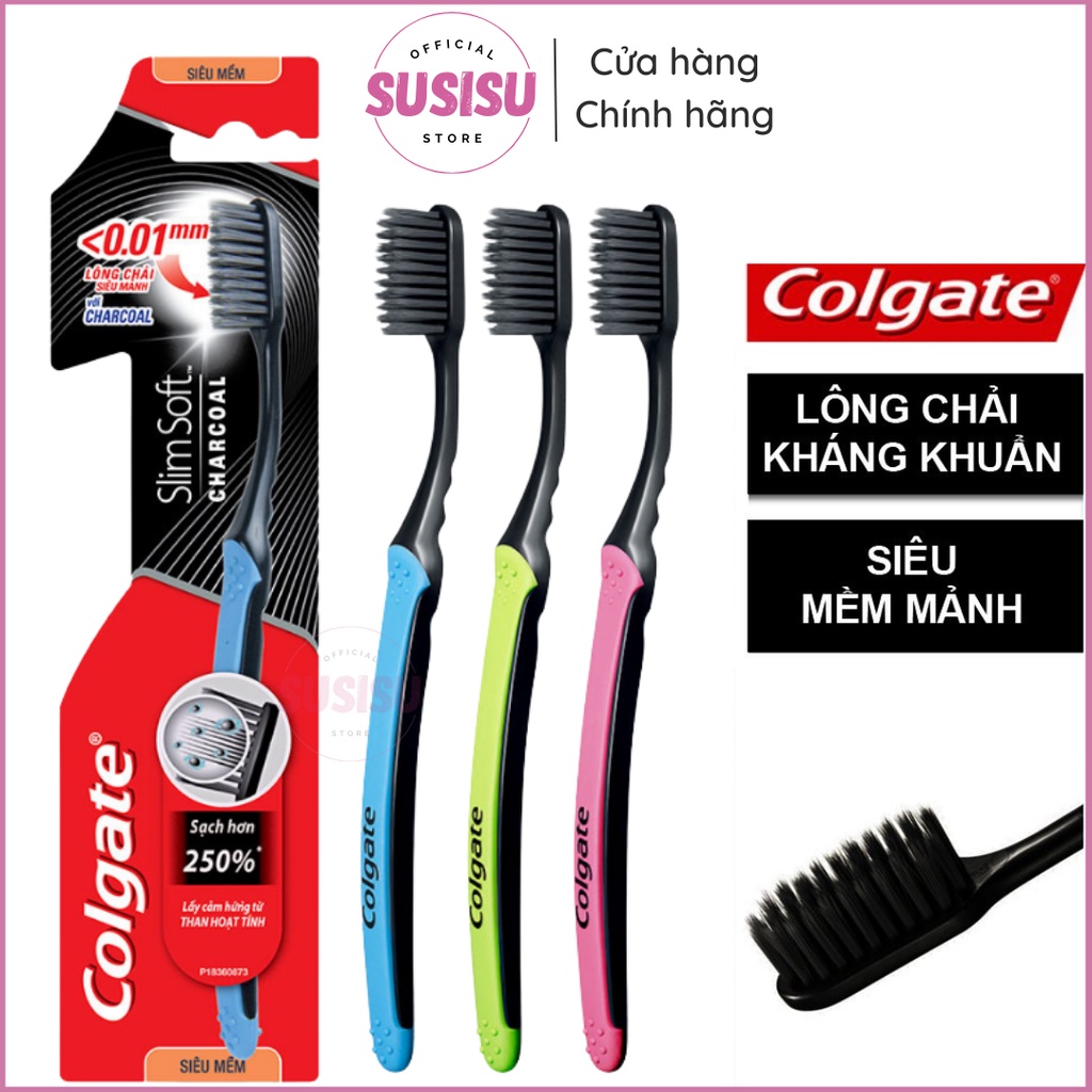 Toothbrush Colgate slim soft charcoal (soft) 1 piece
