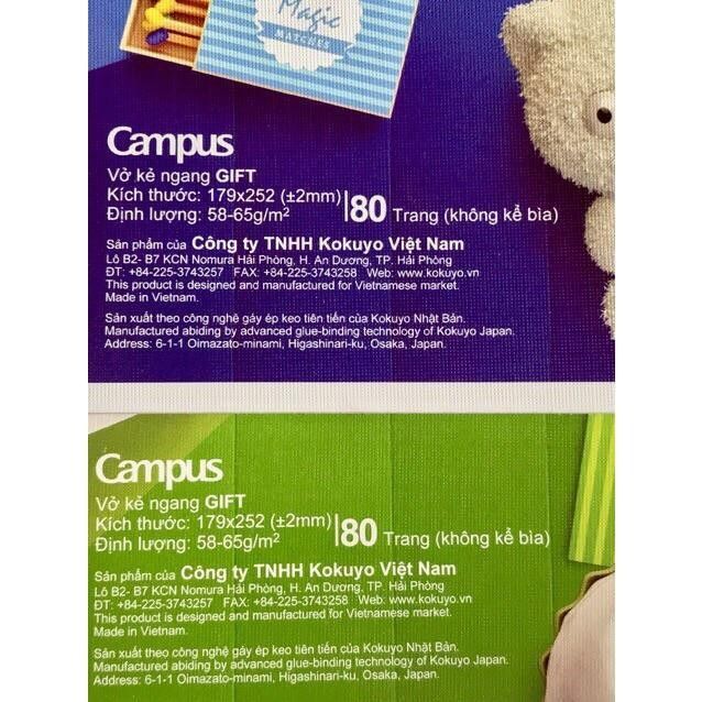 10 vở campus 80 trang mã gift