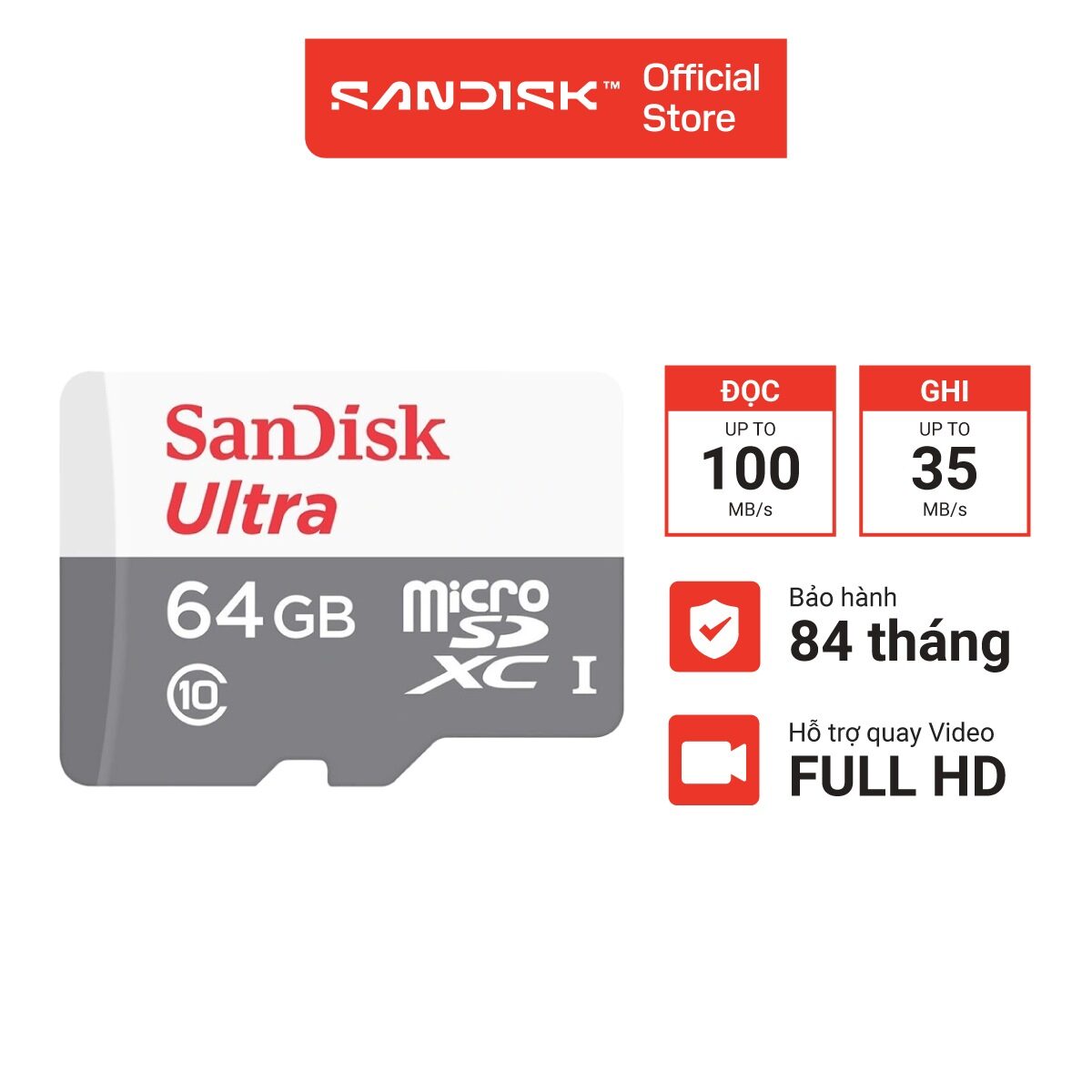 Thẻ Nhớ MicroSDXC SanDisk Ultra 32GB - 64GB - 128GB  100MB/s 667x