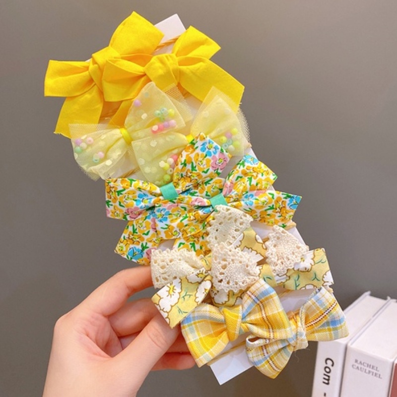 Set 10 Dây Cột Tóc Nơ Bướm Xinh Xắn Cho Bé Gái