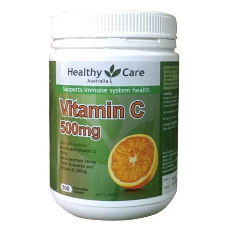 Viên nhai bổ sung Vitamin C Healthy Care 500mg Úc 500 viên cao cấp