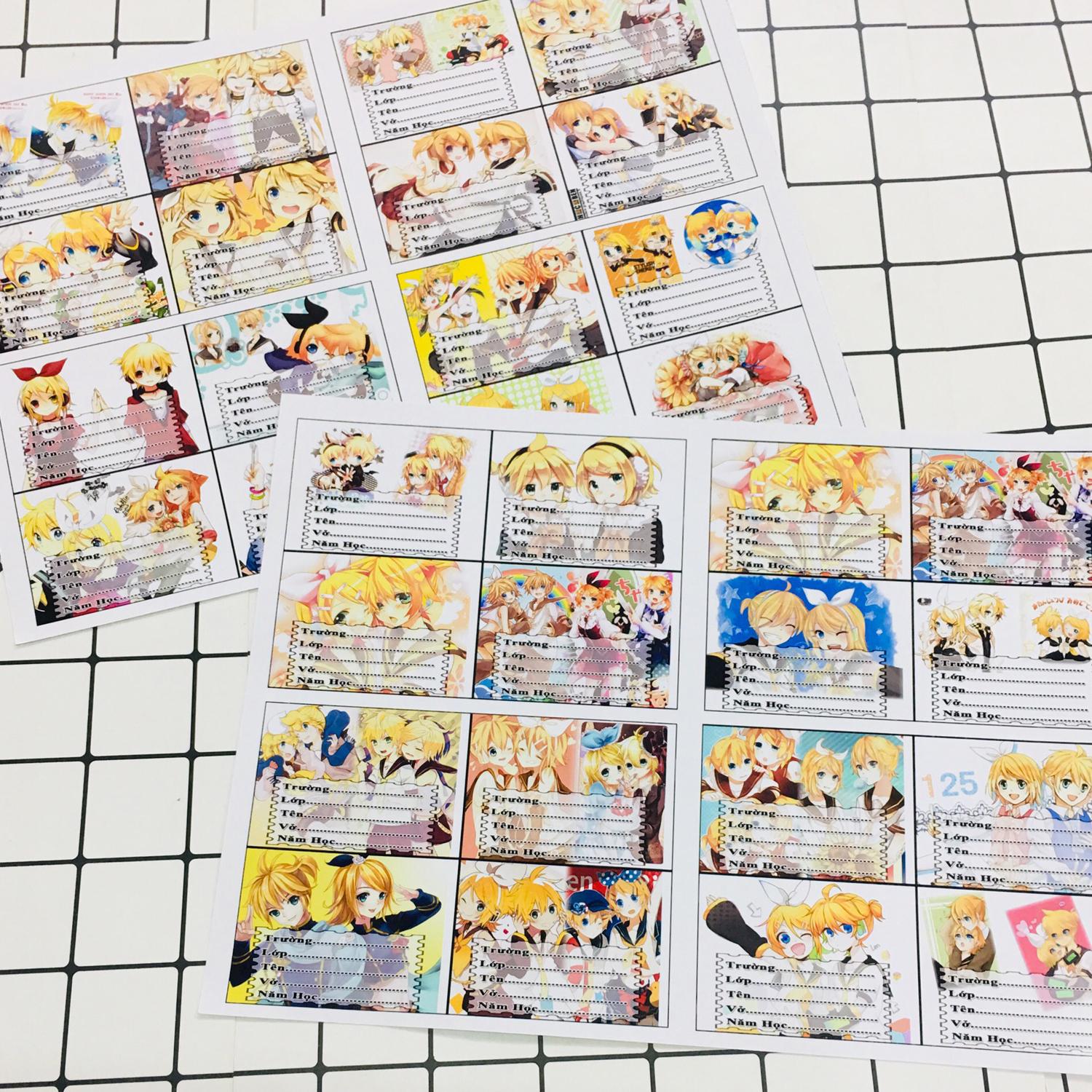 Combo 48 nhãn vở Kagamine Rin Len